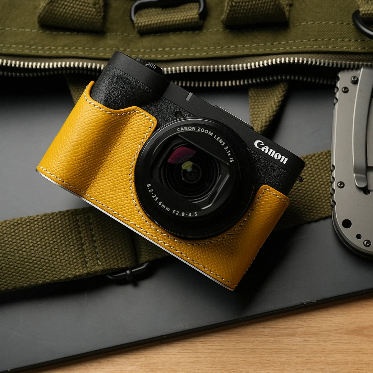 Mr. Stone pour Canon V1 étui pour appareil photo étui de protection appareil photo body V1 appareil photo fait à la main en cuir véritable sac pour appareil photo