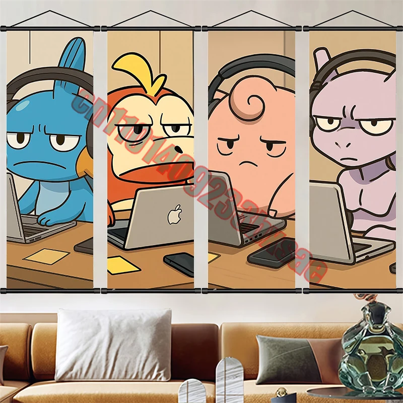 

Classic Cartoon Anime Pokemon High Quality High Definition Art Scroll Painting Suitable for Bedroom Living Room Wall Decoration