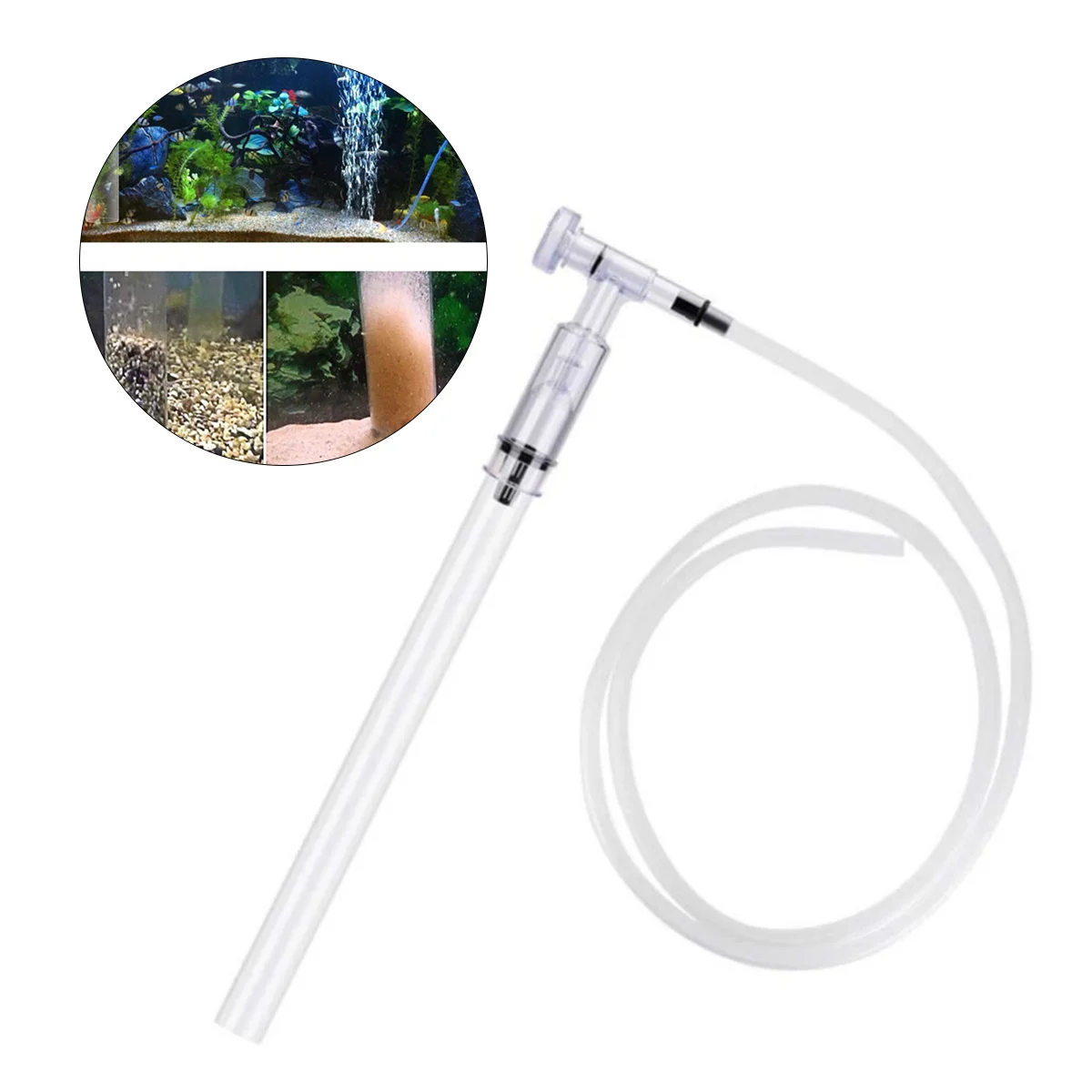 

Fish Tank Sand Cleaner with Suction Control Valve Compact Aquarium Water Filter for Efficient Gravel Vacuuming and Debris