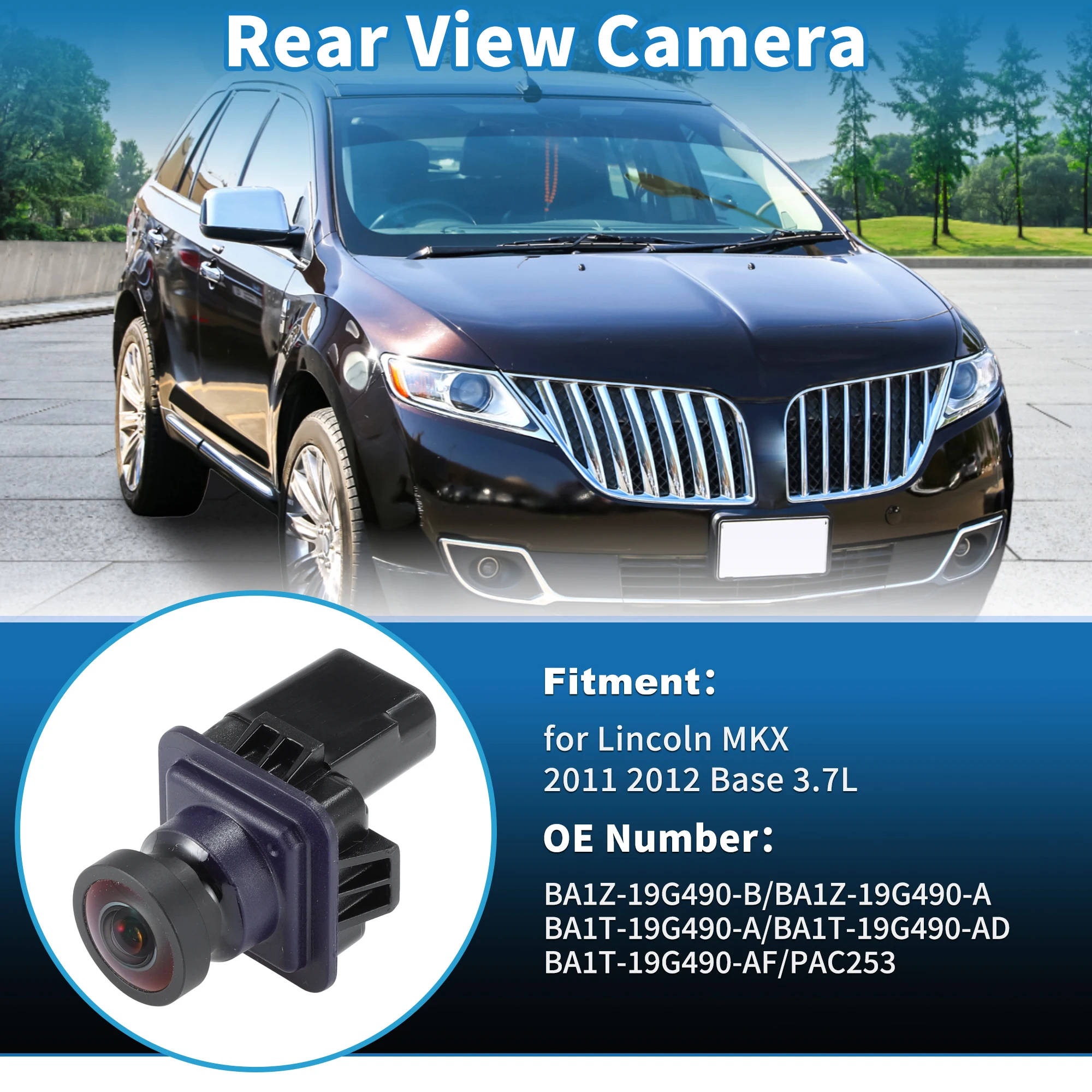 

UXCELL Rear View Camera for Lincoln MKX 2011 2012 Base 3.7L BA1Z-19G490-B/BA1Z-19G490-A