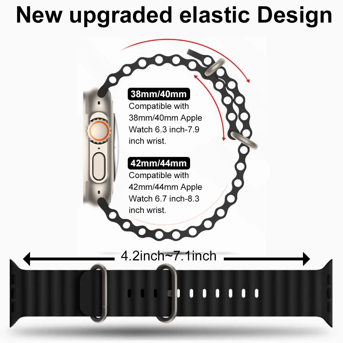 Ocean Strap for Apple Watch Ultra 2 Band 49mm 44mm 40mm 45mm 41mm 42mm 46mm 38mm Silicone Bracelet iWatch Series 10 9 SE 8 7 6 5