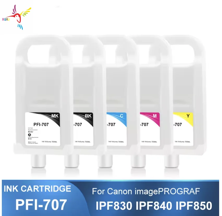 PFI 707 Refillable Ink Cartridge For Canon IPF 830 840 850 Printer 700ML 5Colors/set