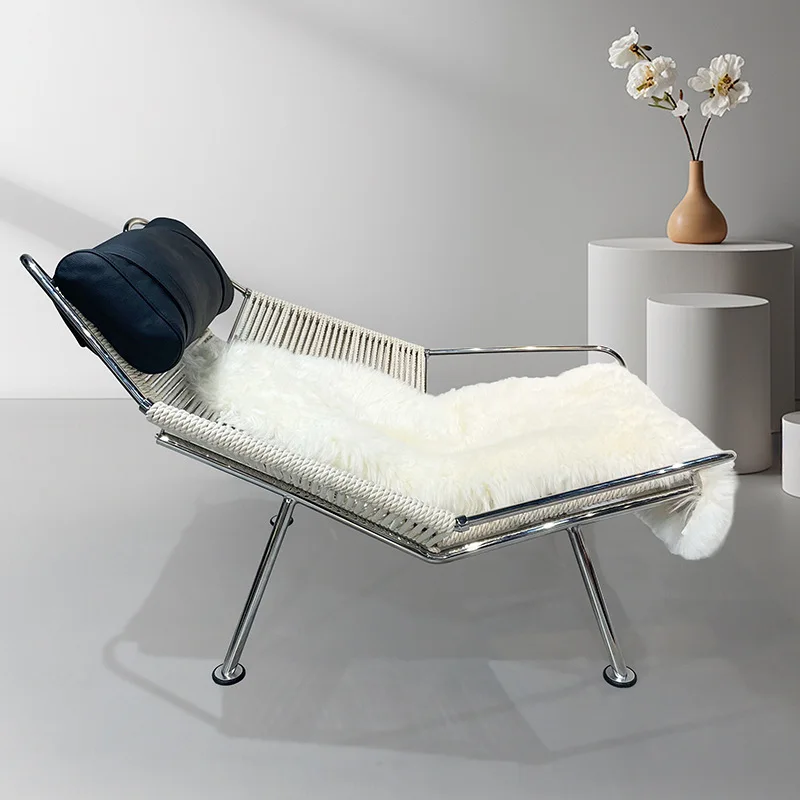 Nordic simple designer woven hemp rope sailing casual modern pedal living room