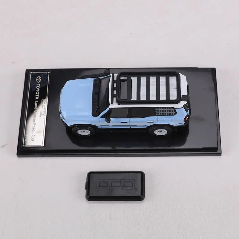 1/64 GCD Diecast Modified Offroad 250 SUV Model, Light Blue With Roof Box & Display Stand - view 5
