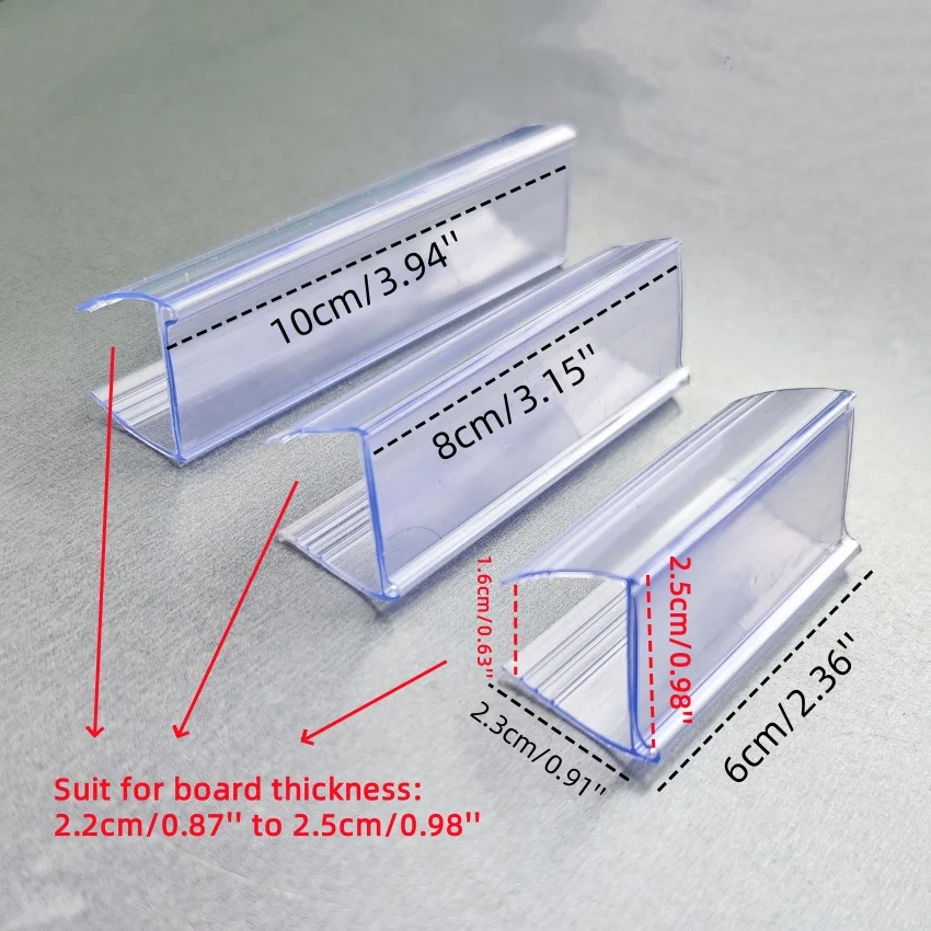 160pcs Plastic Snap Clips Sign Price Paper Card Show Display Holder Supermarket Wood Board Shelves