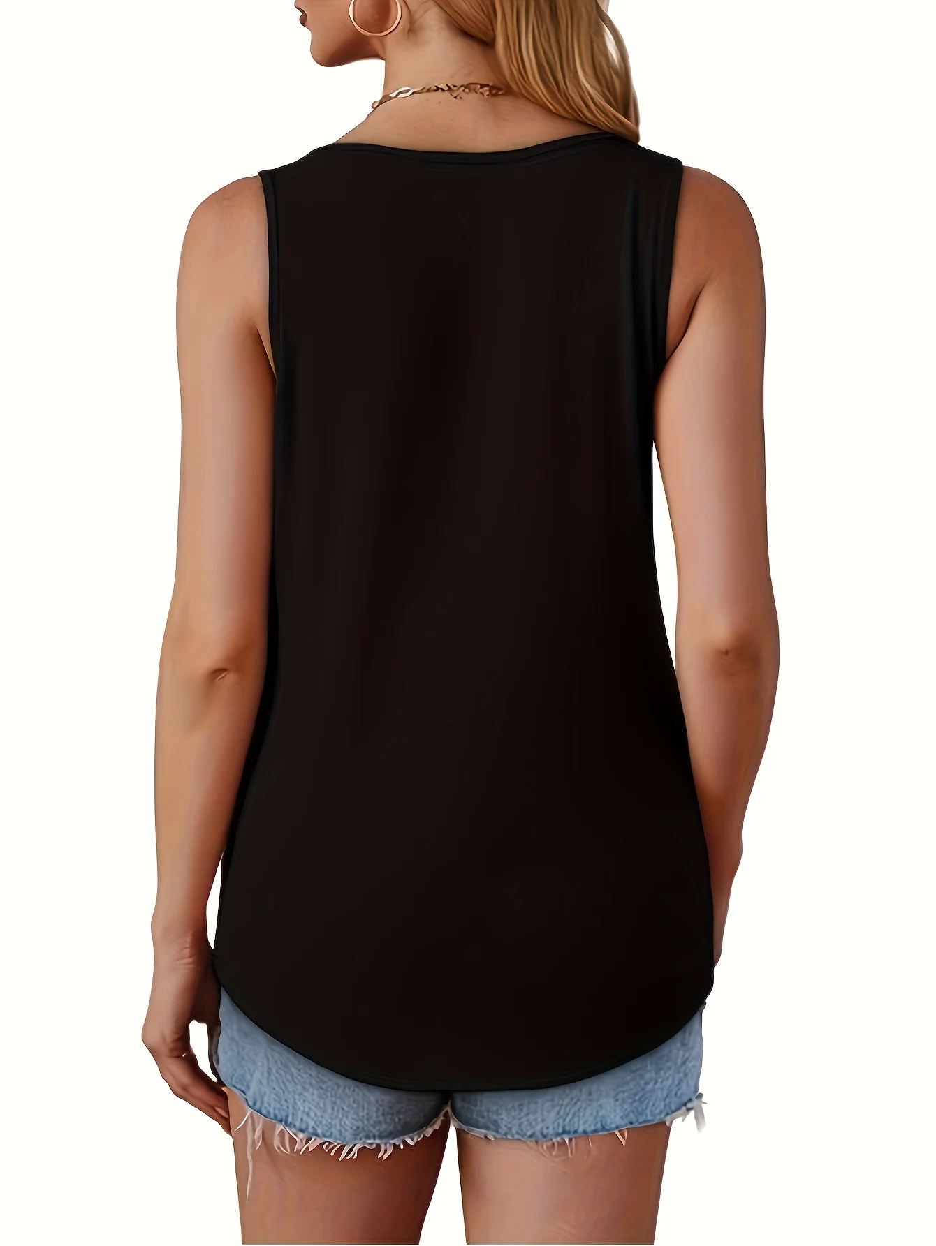 Women's Plus Size Sleeveless Casual Top with Pleated Front and Soft Fabric Perfect for Summer Comfort image 2