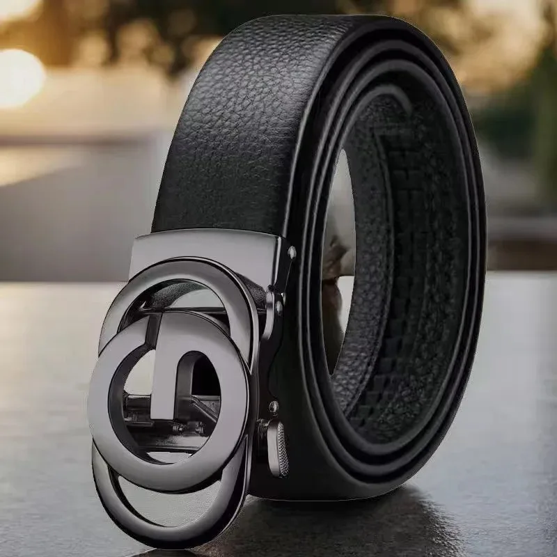 حزام رجال الأعمال المصمم للأزياء |   حزام ناعم عالي الجودة مع أبازيم من سبيكة معدنية للسراويل والجينز الكاجوال