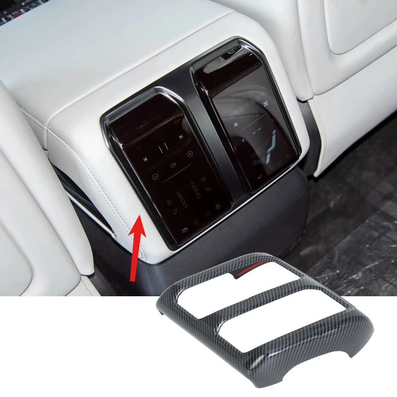 

For BYD Formula Leopard 8 25-26 ABS Carbon Fiber Car Rear Air Vent Cover Frame Anti-Kick Panel Trim Interior Car Accessories