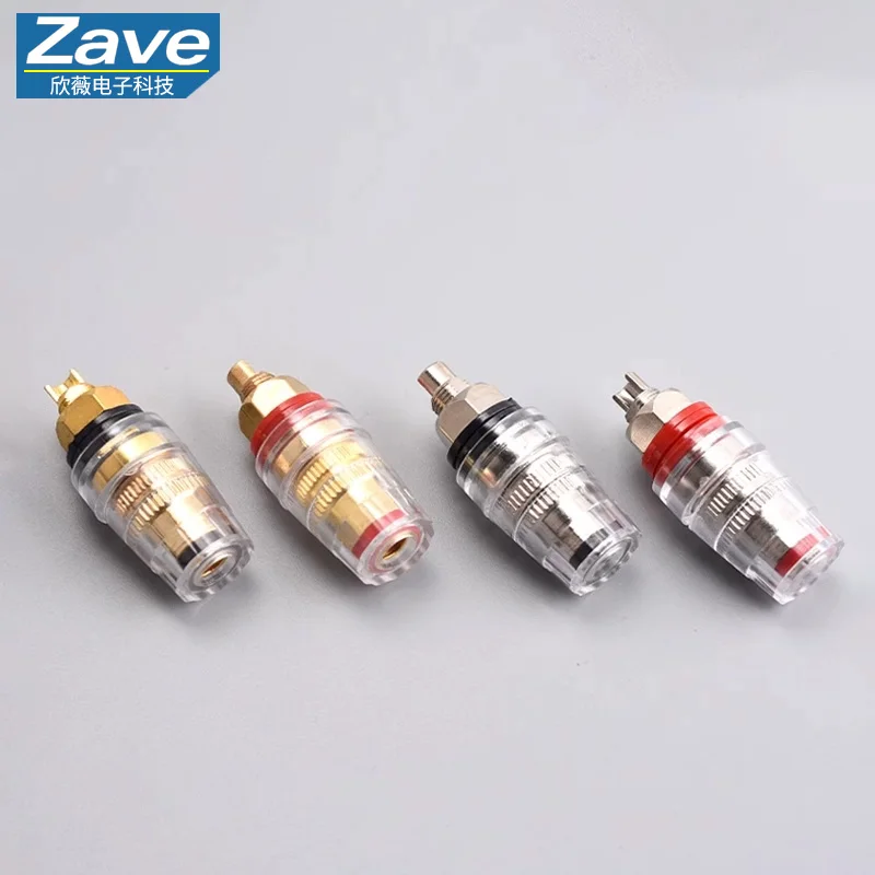 M8 Full-Copper Transparent Crystal Terminal, Amplifier/Audio/Speaker/Lithium Battery/Inverter Terminal, Banana Jack