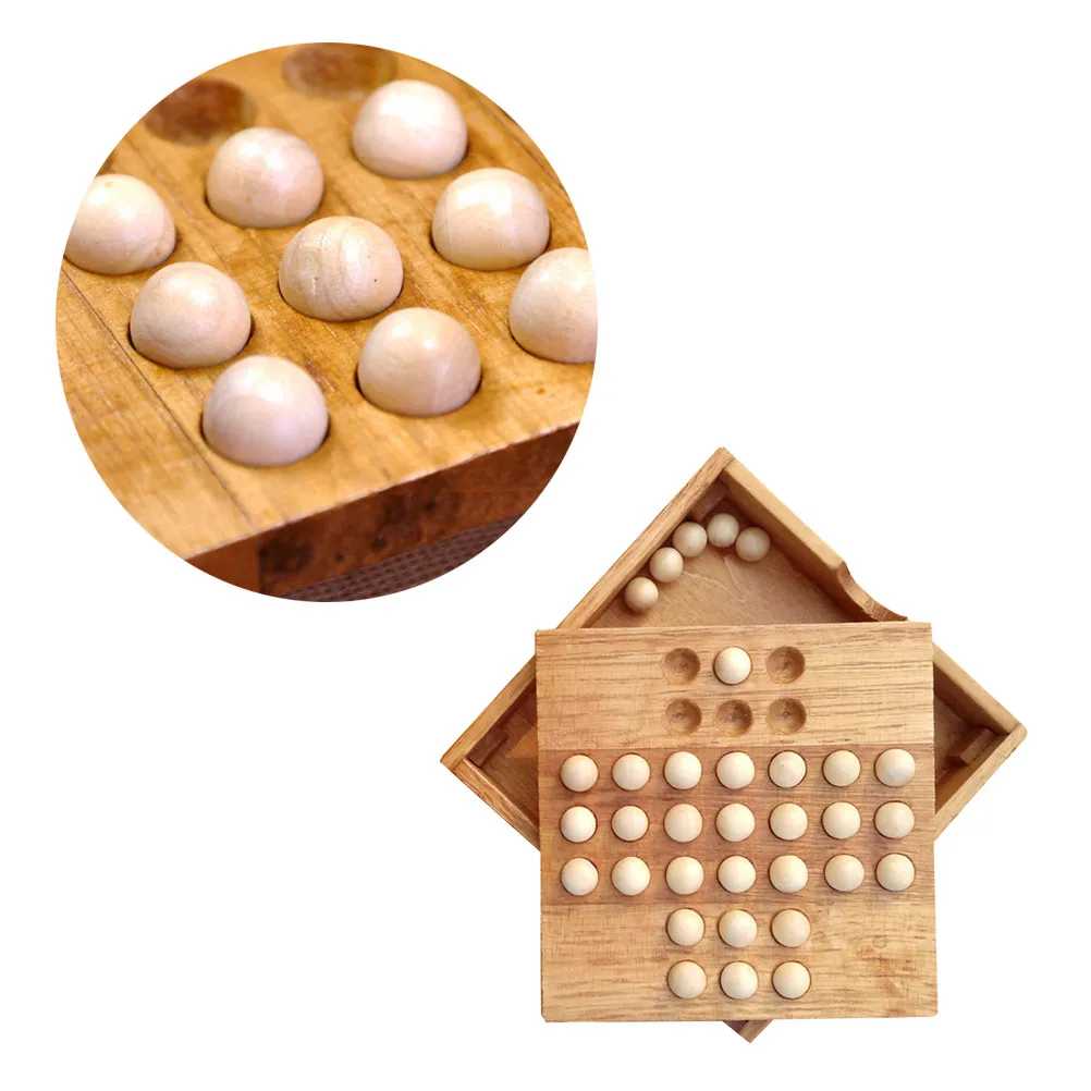 Wooden Kongming Chess Game Classical Solitary Strategy Puzzle for All Ages Educational Logic Patience Creative