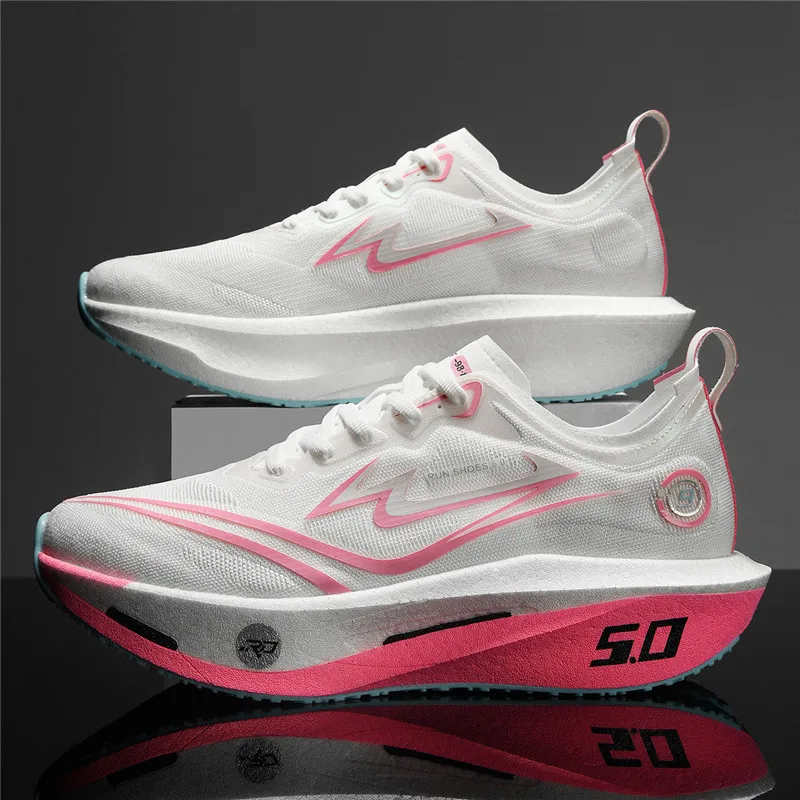 

Мужские и женские кроссовки, модные новые стильные кроссовки с подошвой и ремешком, подходящие кроссовки для тренировок на половину марафона, сетчатые теннисные туфли