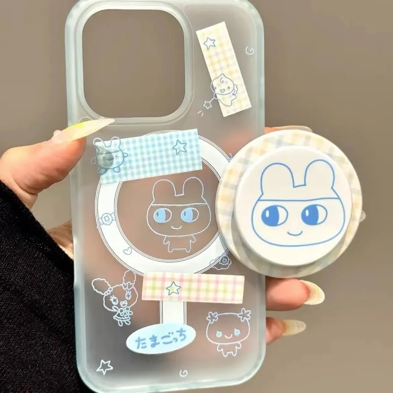 

kawaii Tamagotchi mametchi Phone Case For iPhone 16 16Plus 15 14 13 12 11 Pro Max have a magnetic bracket Mobile phone grip