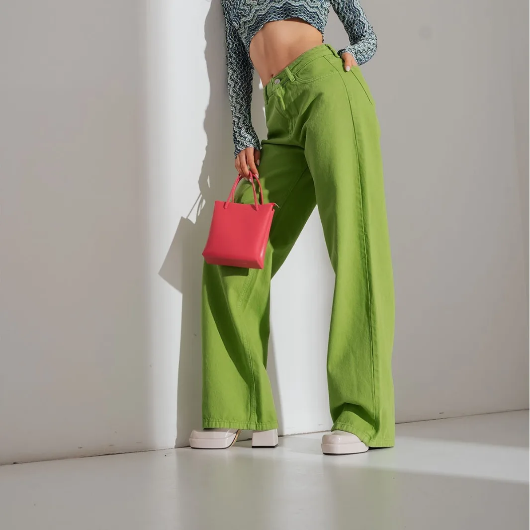 Fashion Multicolor Wide-leg Jeans Women 2023 Spring Streetwear Trendy Solid Color Loose Jeans for Women Straight Denim Pants