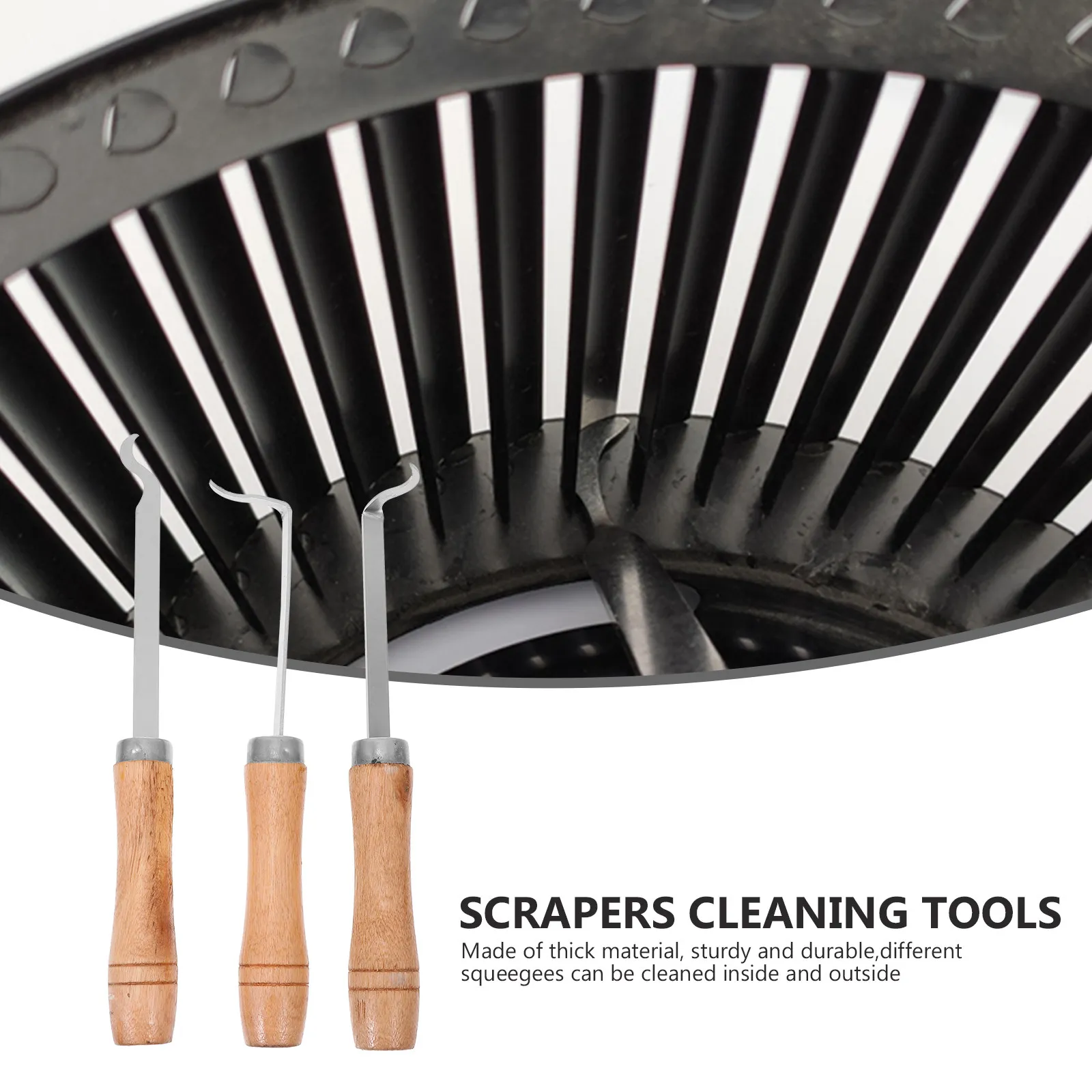 3Pcs Range Hood Cleaning Scrapers Heavy Duty Stainless Steel Kitchen Cleaning Tools Cooker Hood Scraper Non Slip Ergonomic