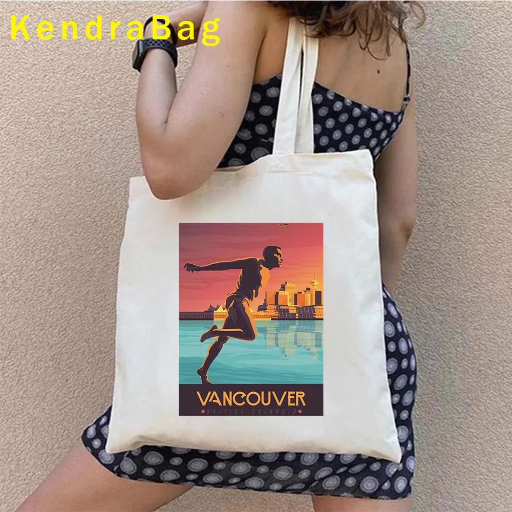 Toronto Quebec Montreal Canada Abstract City Landscape Vancouver Whistler Ottawa Canadian Halifax Calgary Poster Gift Totes Bags