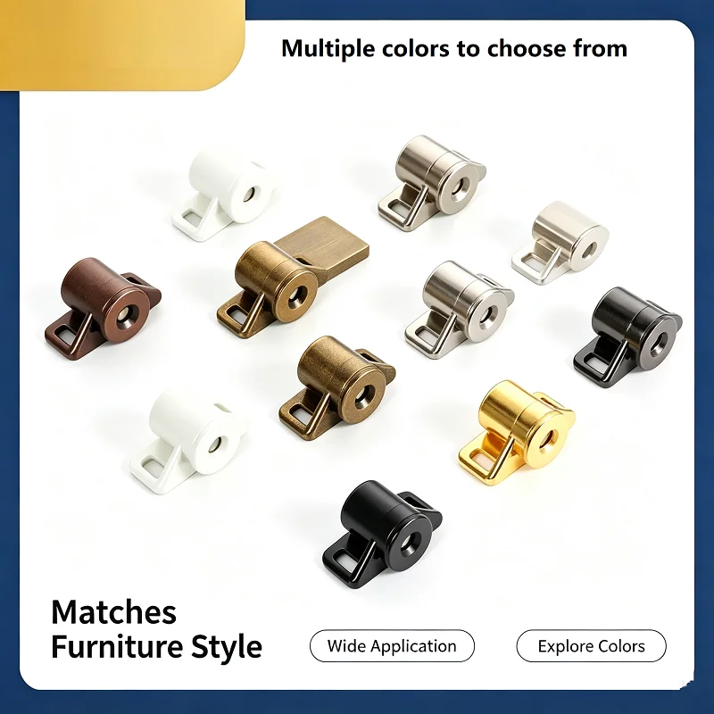 Cabinet Door Magnetic Catch, Strong Magnet Cabinet Latch, Furniture Closet Door Touch Bead with Mounting Screws for Wardrobe Cup