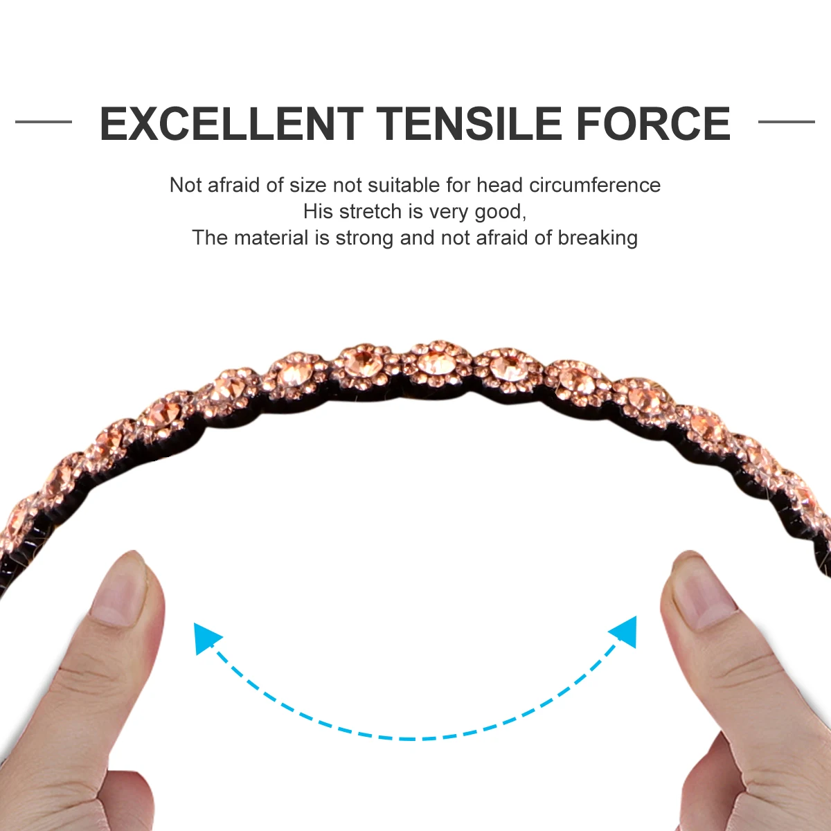 

Non-slip Headband Chic Hair Accessory Novelty Girl Crystal with Teeth Beatifufu Versatile Delicate