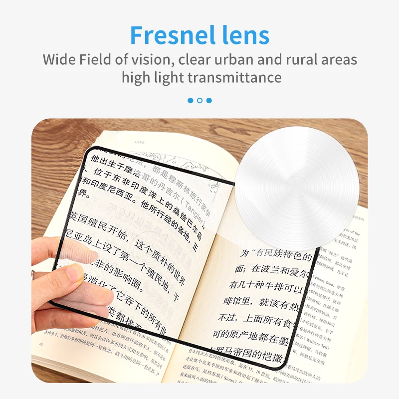 Imagem -03 - Luxianzi-pvc Lupa para Leitura de Idosos Vidro Ultra-fino Portátil Lente Fresnel Cartão Transparente 10x Pcs