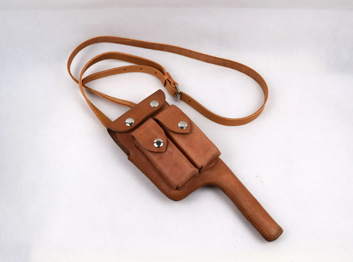 Cosplay Genuine Leather German Mauser C96 Broomhandle Leather Holster W Straps