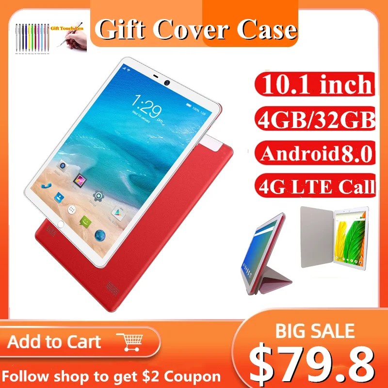 

10.1 INCH Android 8.0 Tablet PC 4G Phone Call 4GB RAM+32GB ROM Sales Free Case MT6797 Deca Core 1200*1920 IPS Screen Dual Camera