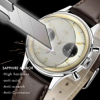 SEAKOSS 男士機械式腕錶飛行員計時碼錶 38mm 原廠 1963 st1901 機芯 手動上鍊 藍寶石錶鏡 復古男士腕錶 8 最佳銷售 38毫米手錶 - №5