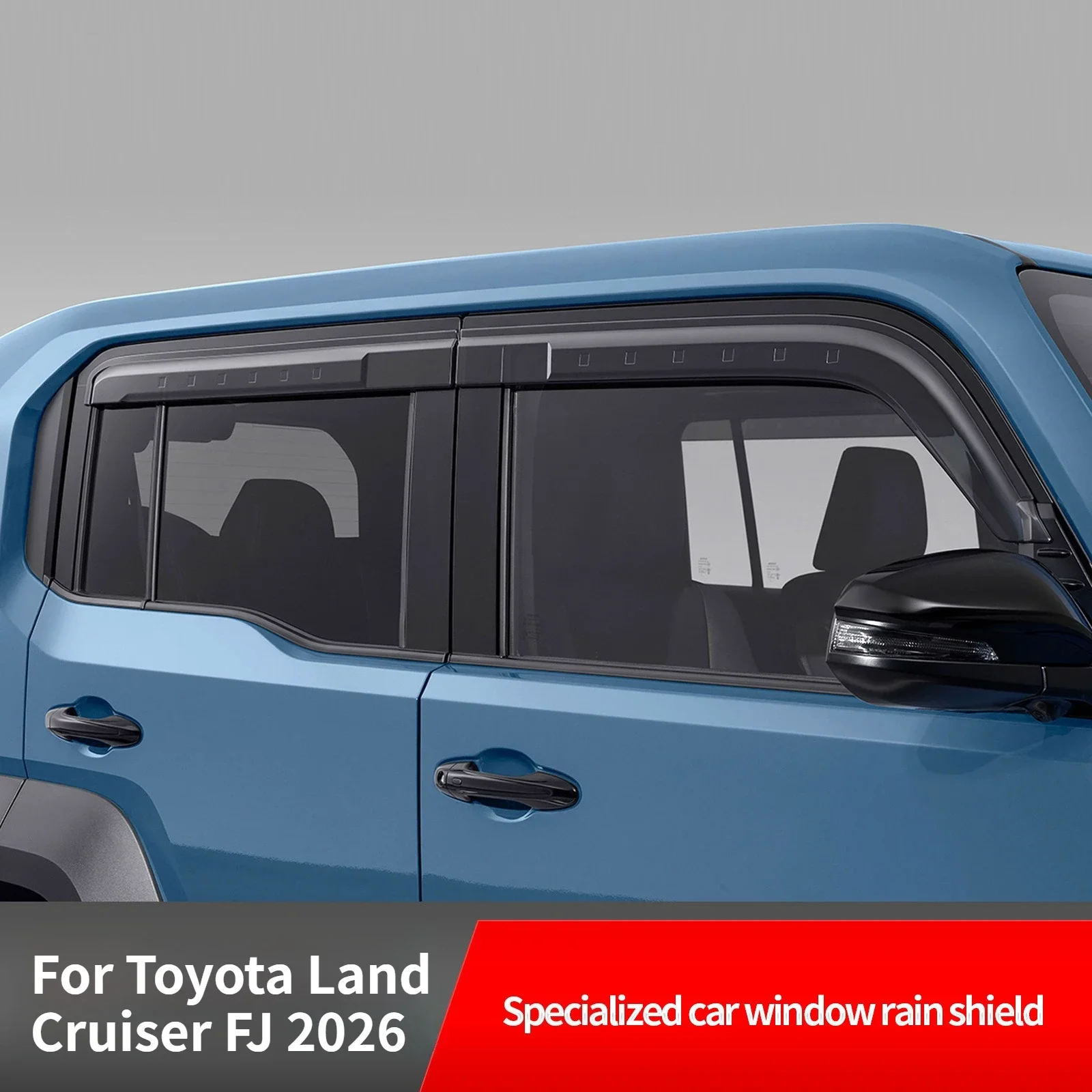 For Toyota Land Cruiser FJ 2026 Car Side Window Rain Eyebrows Exterior Modified Window Visors Rain Guards Sun Wind Deflectors detail image 1