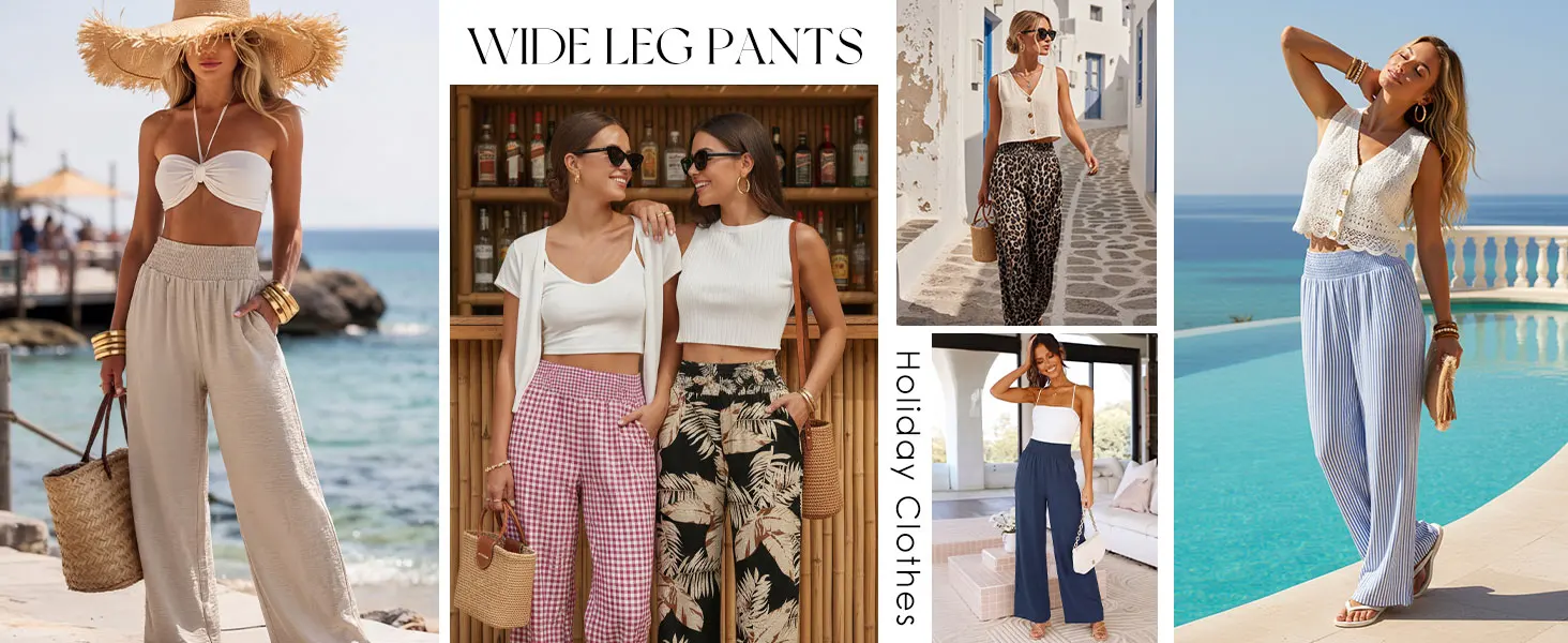Womens Wide Leg Pants Flowy