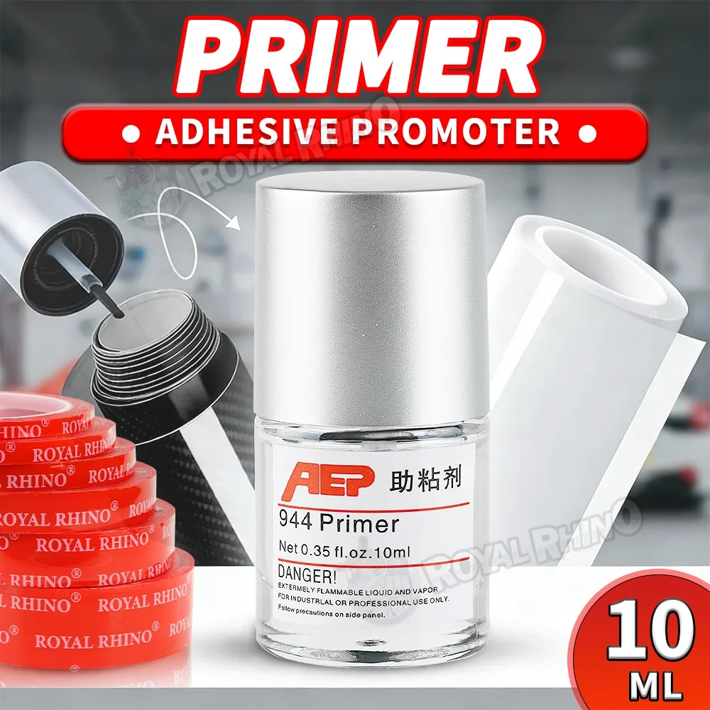 4/2/1Bottles Adhesion Promoter 10ml Enhances Primer Double Sided Tape Auto Bonding Sealant Plastic Metal Glass Rubber Car Supply
