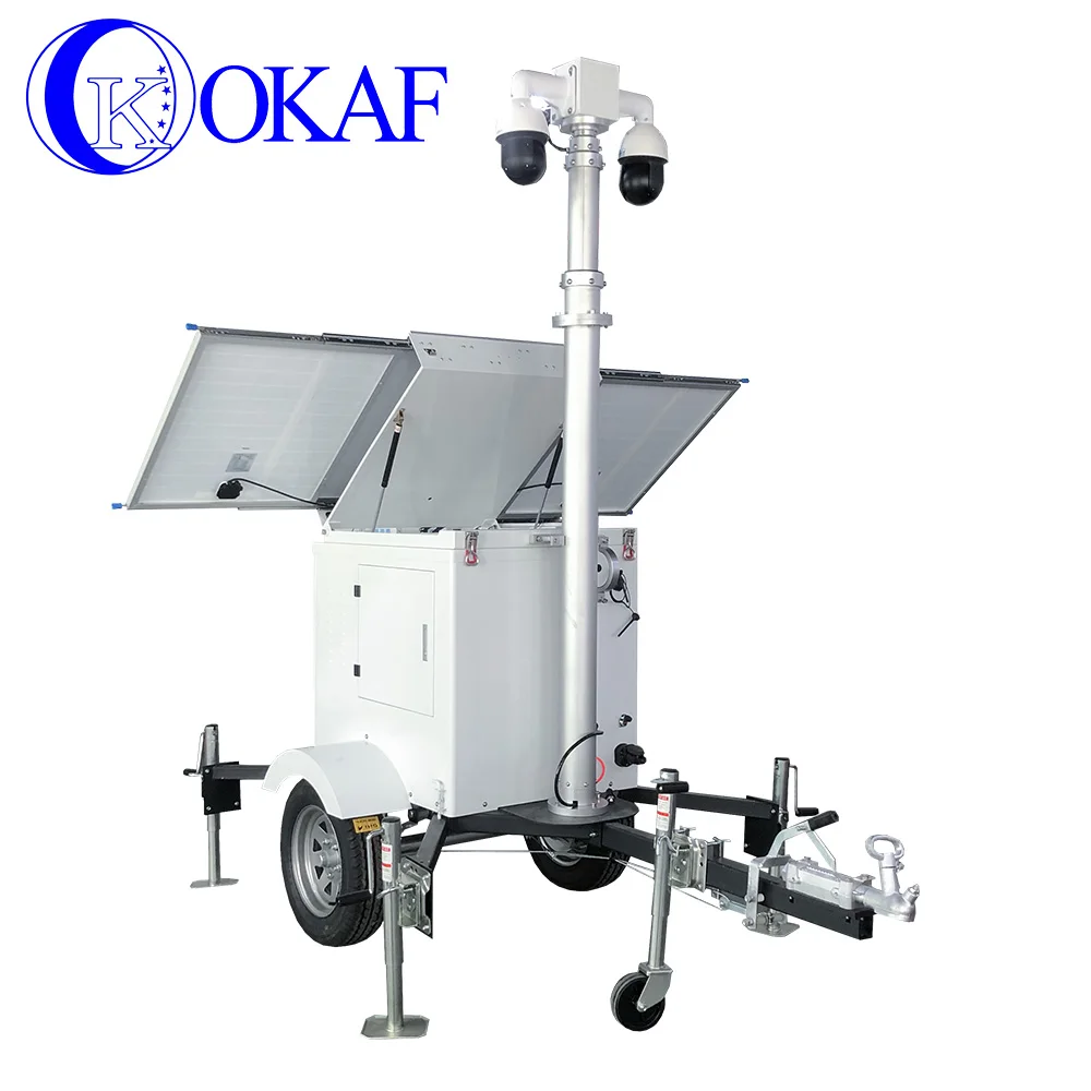 كاميرا Cctv تعمل بالطاقة الشمسية قابلة للتجديد، مقطورة Cctv متنقلة #4