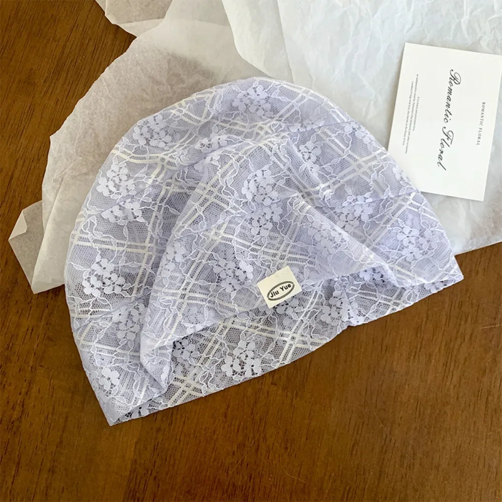 

Versatile Y2K Lace Pullover Hollow Breathable Stack Hats Korean Style Beanies Cap Summer
