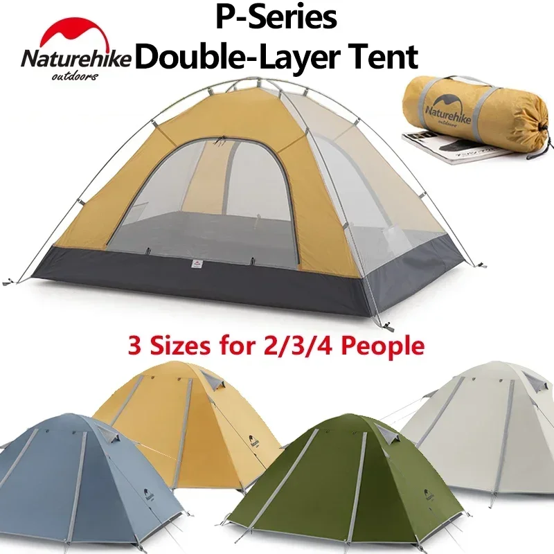 

Naturehike 2024 New Camping Tent Ultralight Double Layer Dome Tents 2 People Family Outdoor Travel Beach 210T Waterproof