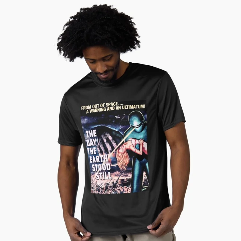 The Day The Earth Stood Still German Sci-Fi Gift t shirt for men Retro Cyberpunk Robot Graphic Clothes Large size Tops S-6XL
