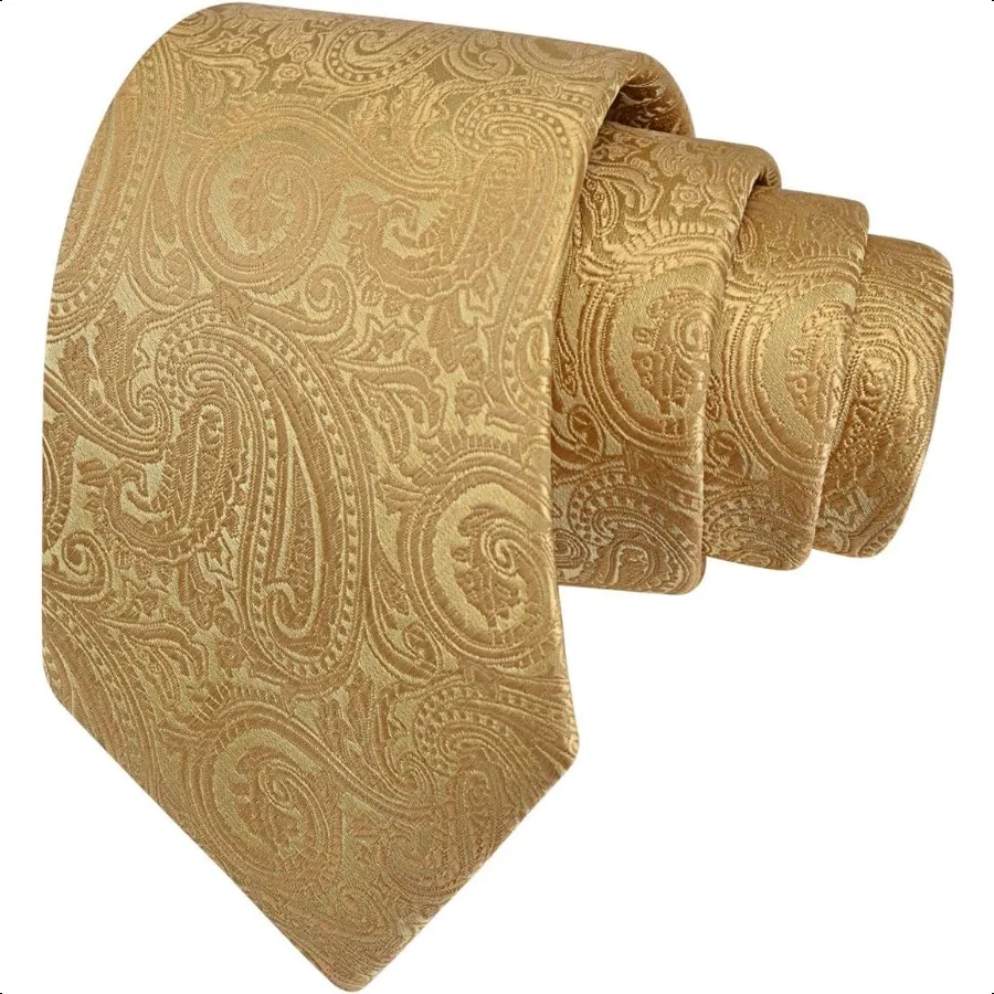 

GUSLESON 3.15" 8cm Fashion Paisley Ties Mens Woven Jacquard Necktie for Wedding