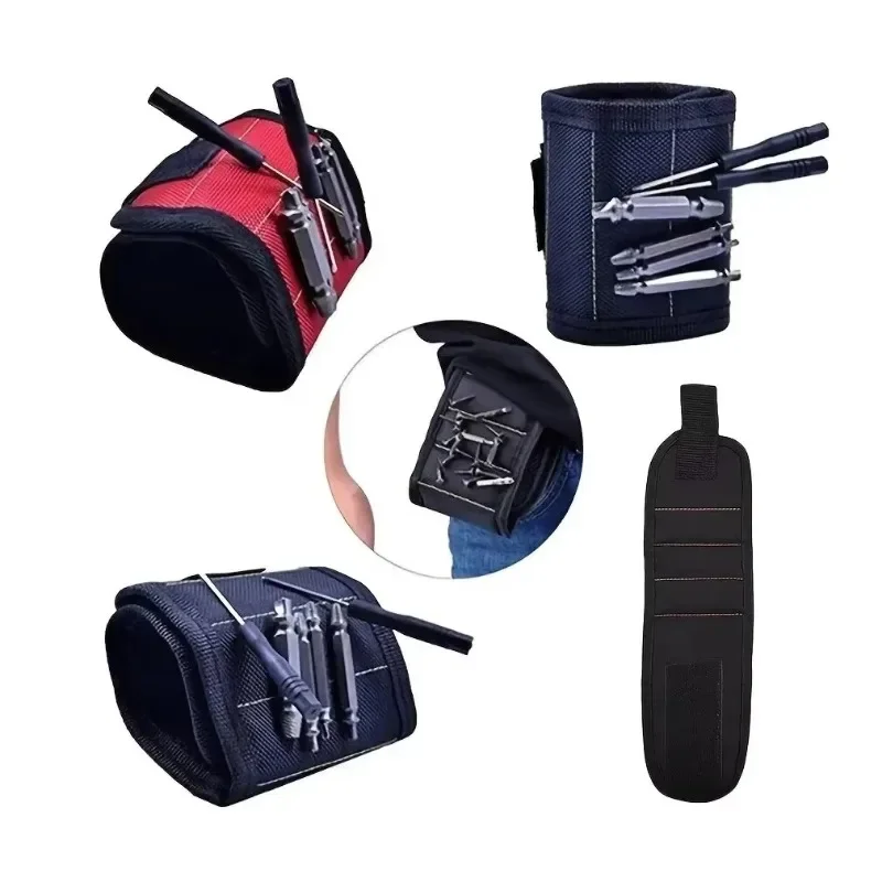 Supersterke magnetische polsband magneet polsband schaar kit opslag woondecoratie polsband pick-up reparatie korte tas