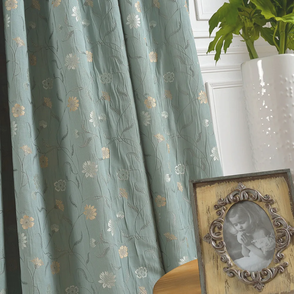 

Luxury Jacquard Curtains for Living Room Bedroom Windows Backdrop Daisies Decorative Folds Blackout Curtains Customized