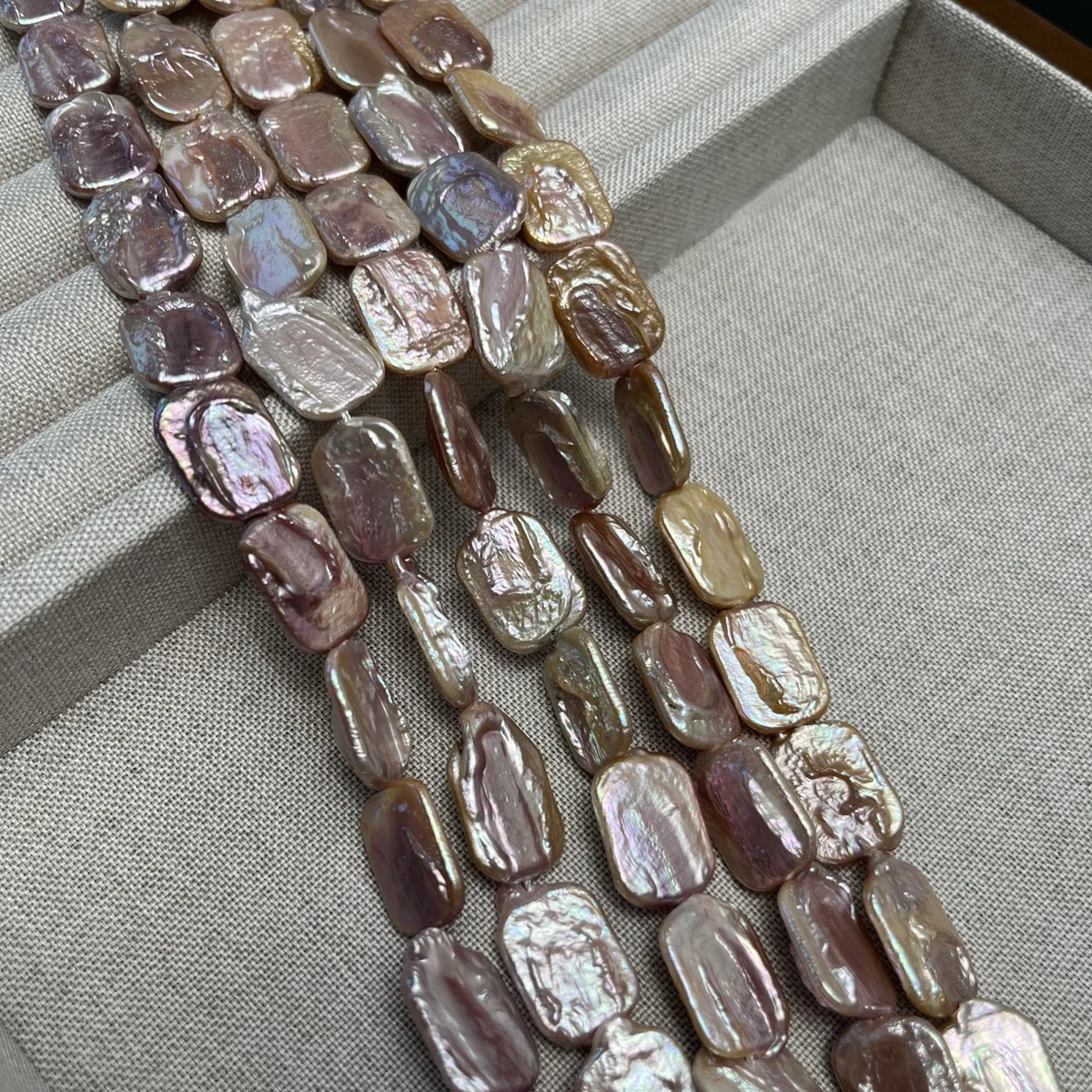 12x15mmAAA المياه العذبة الطبيعية الأرجواني مربع الباروك اللؤلؤ حبة مجوهرات جعل هدية عقد دي اي واي سوار إكسسوارات الزفاف النساء #2