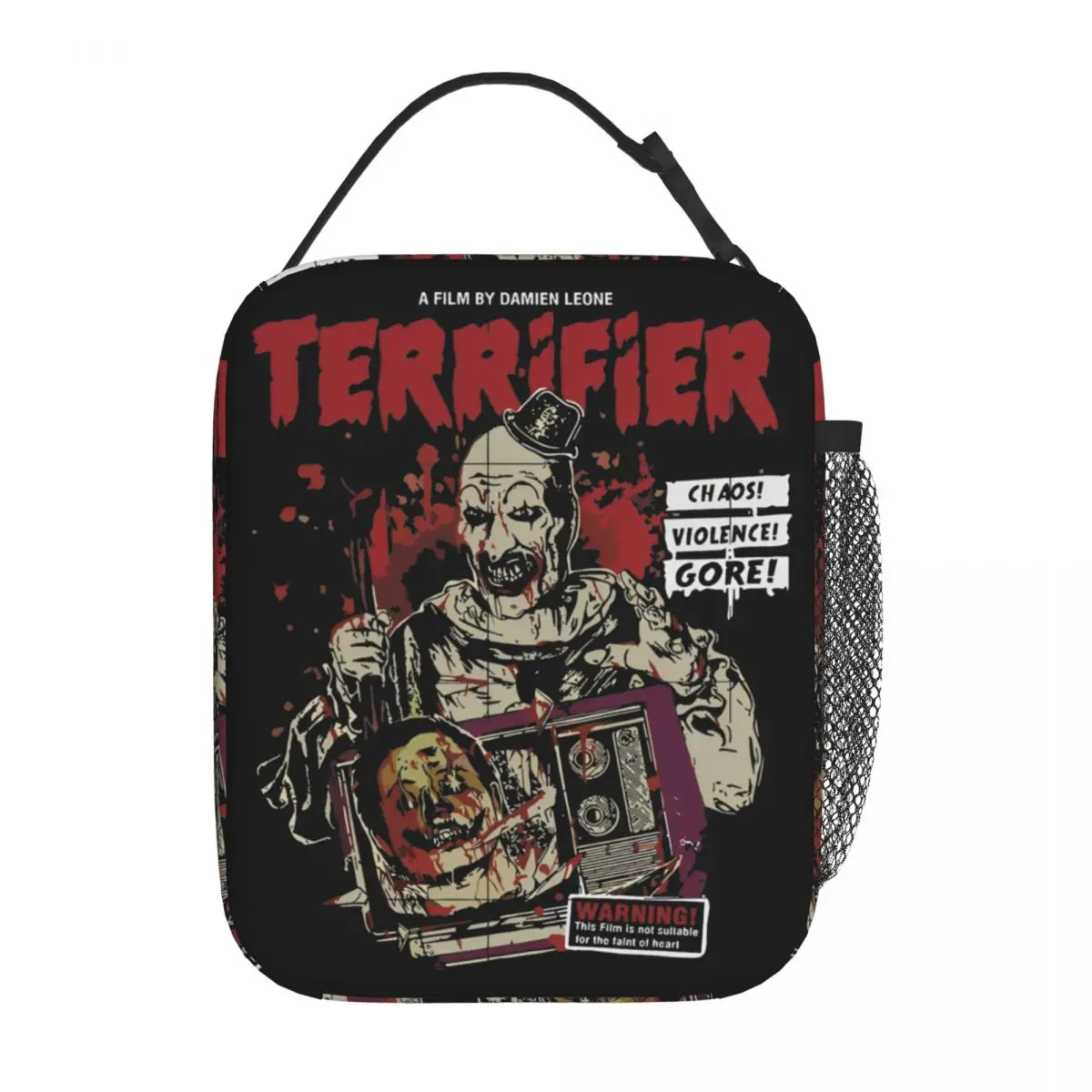 Terrifier Horror Movie Insulated Lunch Bags Cooler Bag  Meal Container The Clown Portable Tote Lunch Box Men Women Office Travel