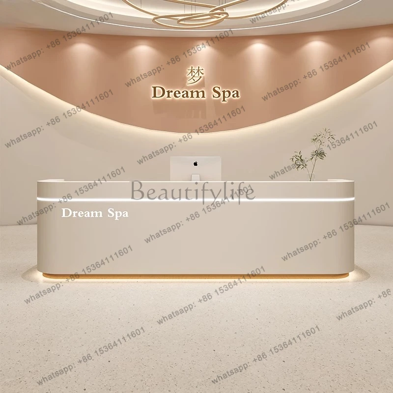 

Company European Reception Desks Long Shop Beauty Hotel Restaurant Bar Reception Desks Luxury Escritorio Commercial Furniture