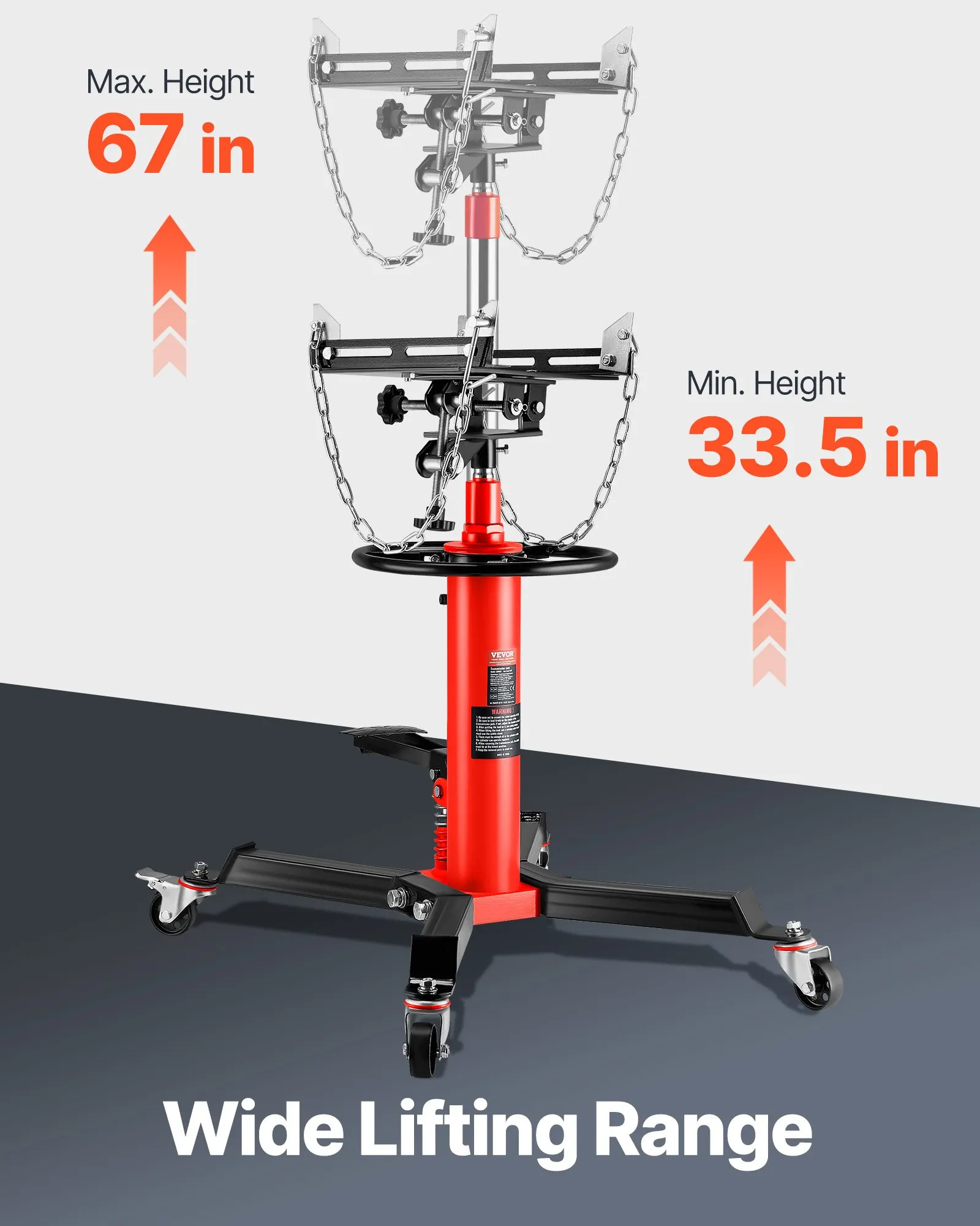 

Capacity Hydraulic Telescopic Transmission Jack, 2-Stage Floor Jack Stand With Foot Pedal