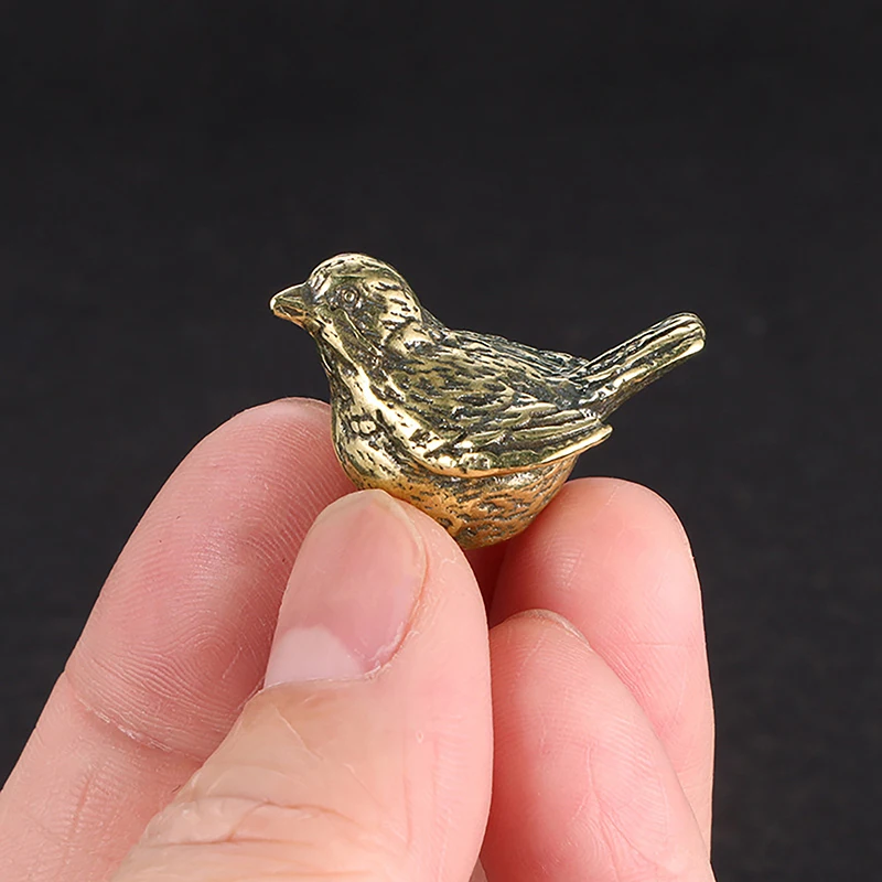 Pure Copper Sparrow Copper Ornaments Antique And Fun Bird Tea Pet Decorations Brass Animal Figurines Miniatures Craft