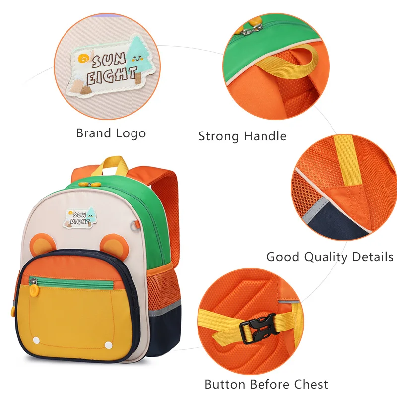 SUN EIGHT 12inch 2024 NEW Fashion Kids Backpack Children Outdoor Bag Kindergarten School Bags Student School Backpacks