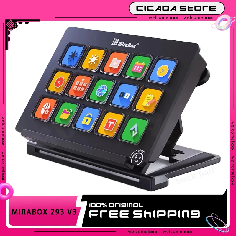 Mirabox 293 V3 Stream Deck Keypads Visual Screen Macro Lcd Button Programming Customized Visual Highlight Accessories For Office