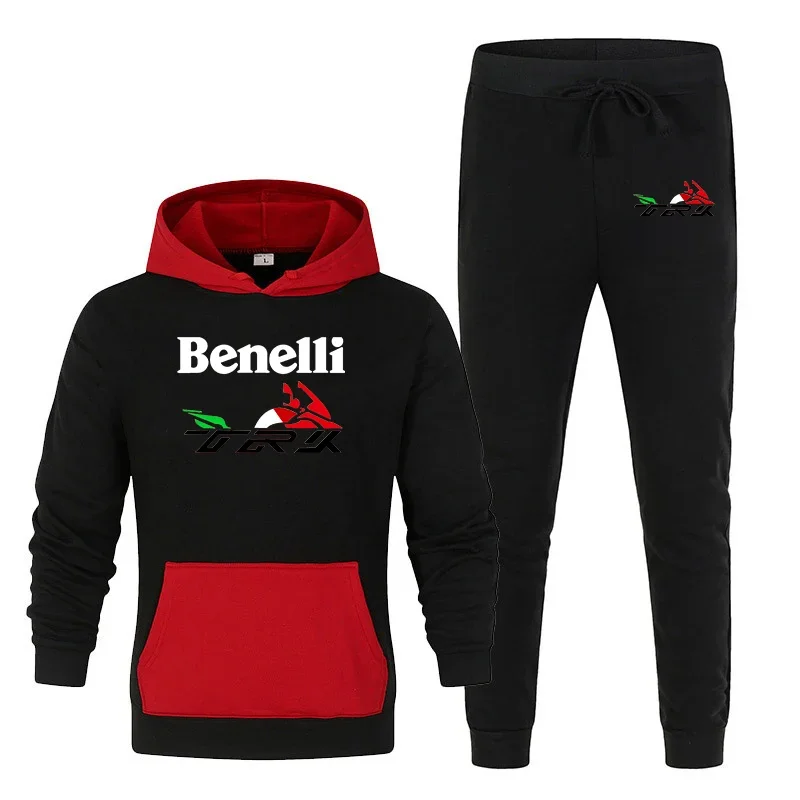 2024 Benelli TRK 502X Men's New Fashion Tracksuit Hoodies Tops+ Sweatpants Casual Printing Harajuku Popularity Comfortable Suit