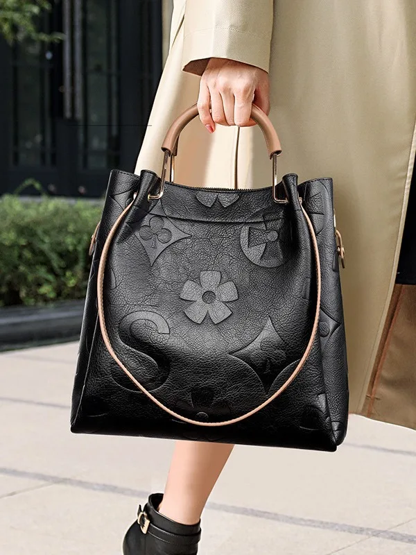 

Handbag Women's Hot Selling 2025 New Bag Bag Premium Fashion Embossed Tote Bag Large Capacity Mother Son Bucket Bag