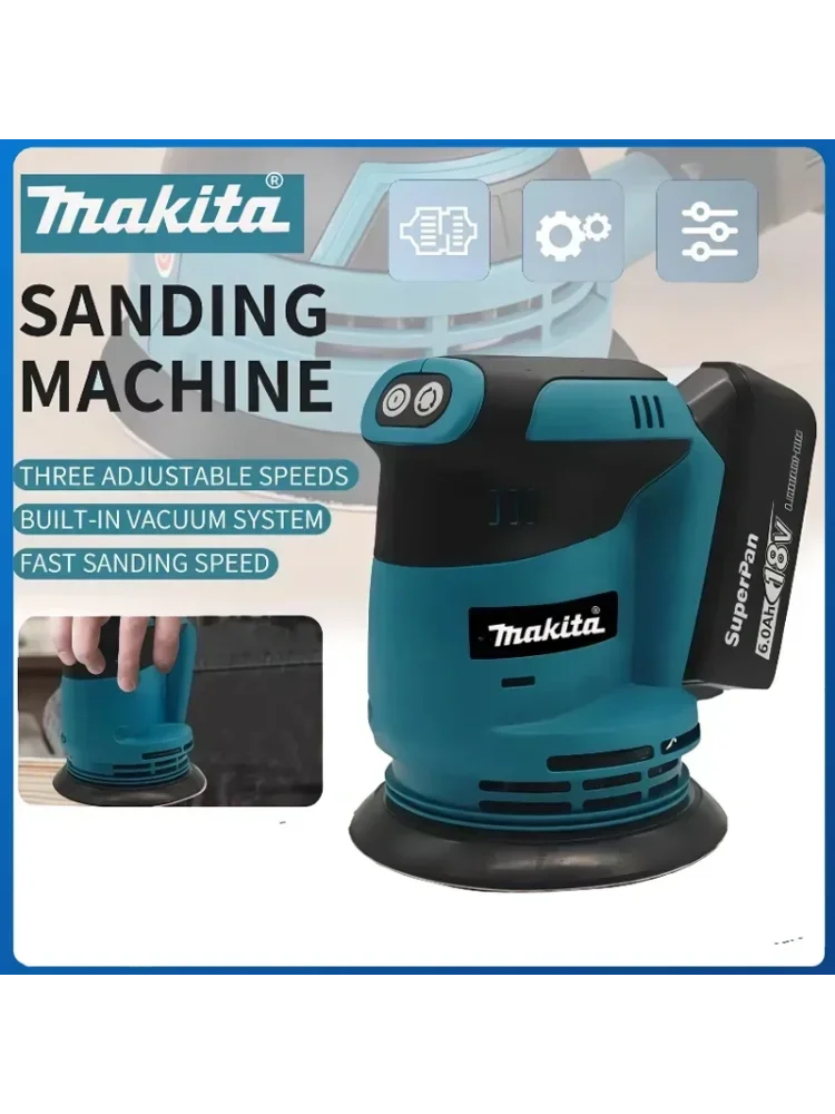 Makita DBO180Z 18V Borstelloze Draadloze Oplaadbare Schijf Excentrische Schuurmachine Houtbewerking Schuren Stopverf Polijsten Kale Tool - afbeelding 2
