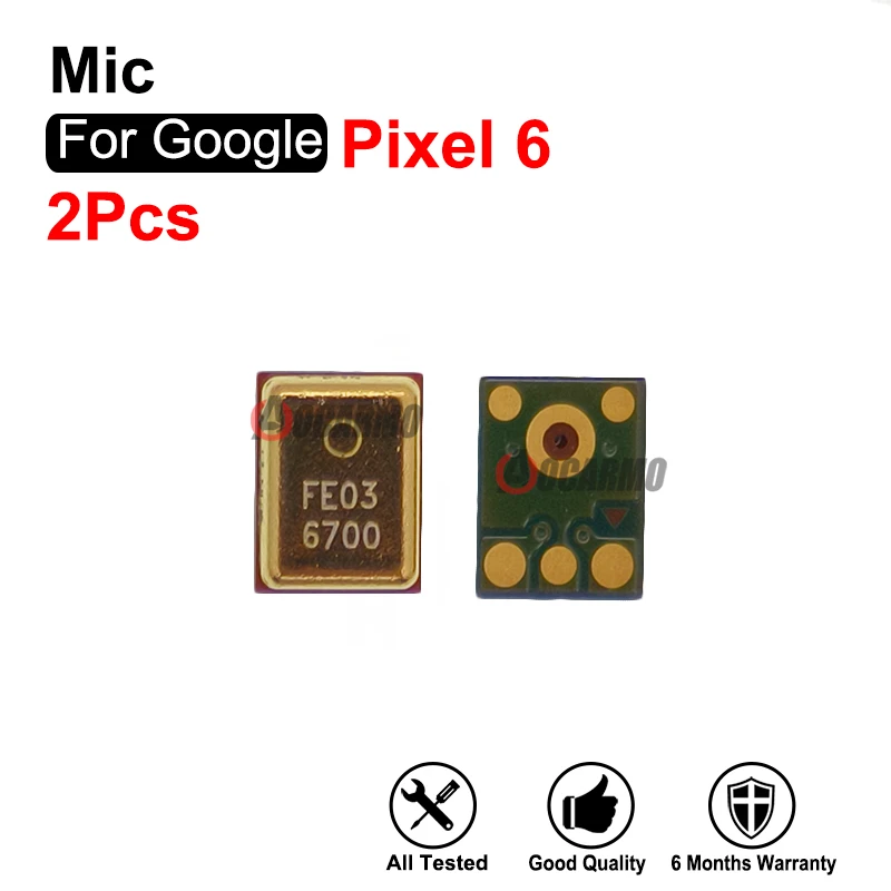 2Pcs Bottom Microphone Mic Phone Flex Cable Replacement Parts For Google Pixel 6