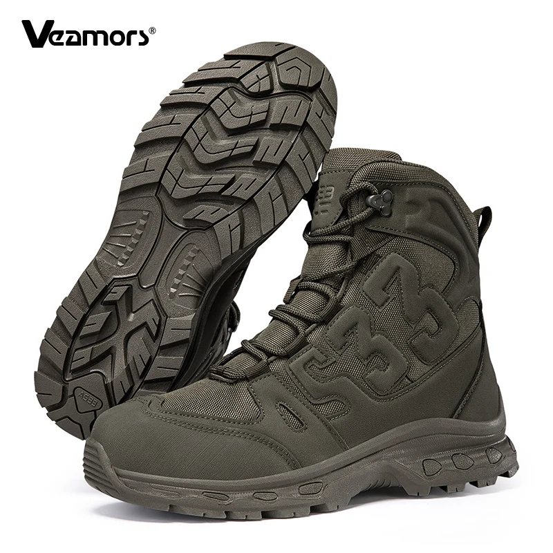 Men's High-top Outdoor Tactical Boots Anti-slip Hiking Sneakers Field Training Sports Shoes Male Trekking Camping Shoes