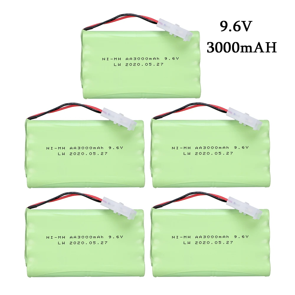 9.6V Ni-MH Battery For Rc toys Cars Tanks Robots Gun NiMH Battery AA 9.6 V 3000 mah Rechargeable Battery Pack for RC toys Trucks