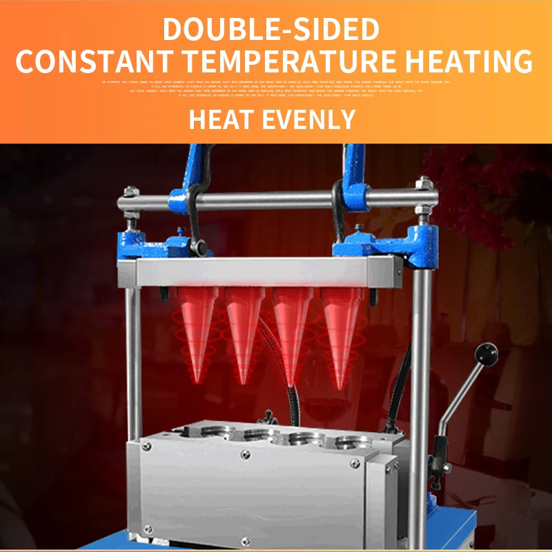 DST‑4 Fully‑Automatic 4‑Head Ice Cream Wafer Cone Machine, Commercial Crispy Cone Baking Equipment for Dessert Shop