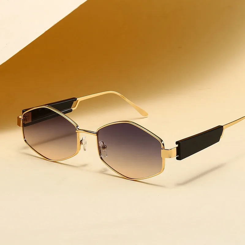

New Diamond Shaped Sunglasses for Women New Metal Sun Glasses Small Frame Sun Glasses Concave Design for Photography Glasses